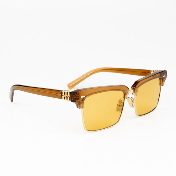 NEW Miu Miu MU10ZS 15T0B7 Caramel Trasparent Yelllow Square Unisex Sunglasses main image 12